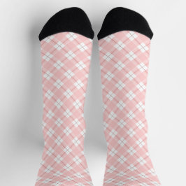 Pink Diagonal Karierte Muster Socken