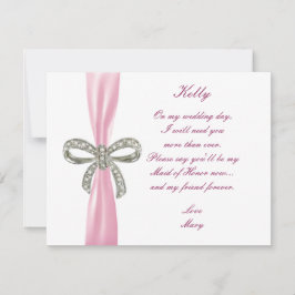 Pink Diamond Bow Wedding Trauzeugin Card Einladung