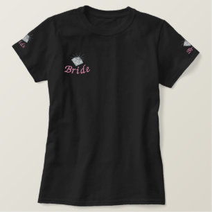 Pink Diamond Bride Besticktes T-Shirt