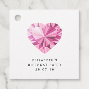 Pink Diamond Edelstein mit luxuriösem Imitat Leder Geschenkanhänger