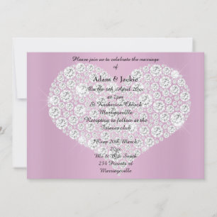 PINK DIAMOND HERZELEGANTE BREITE Einladung