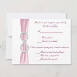 Pink Diamond Infinity Wedding Response Card RSVP Karte