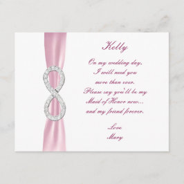Pink Diamond Infinity Wedding Trauzeugin Card Einladung