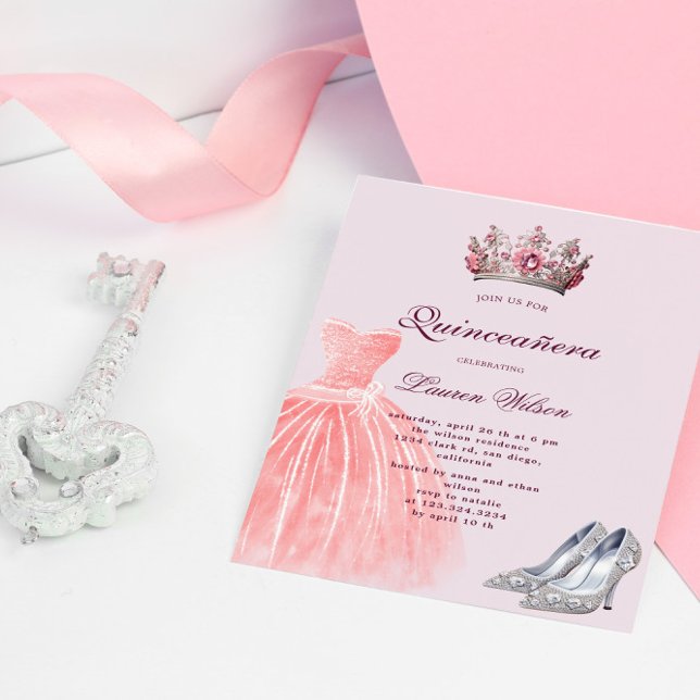Pink Diamond Queen Exclusive Quinceañera Einladung (Von Creator hochgeladen)