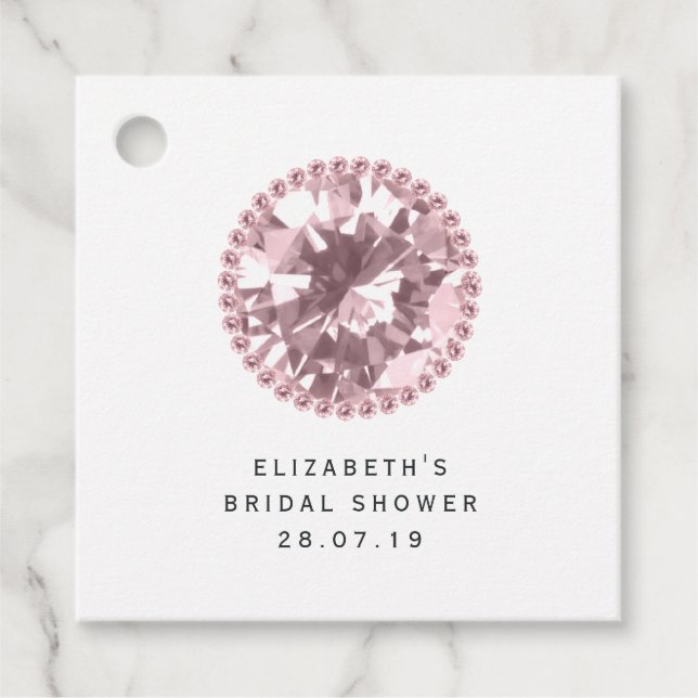 Pink Diamond und Spitze Geschenkanhänger (Vorderseite)