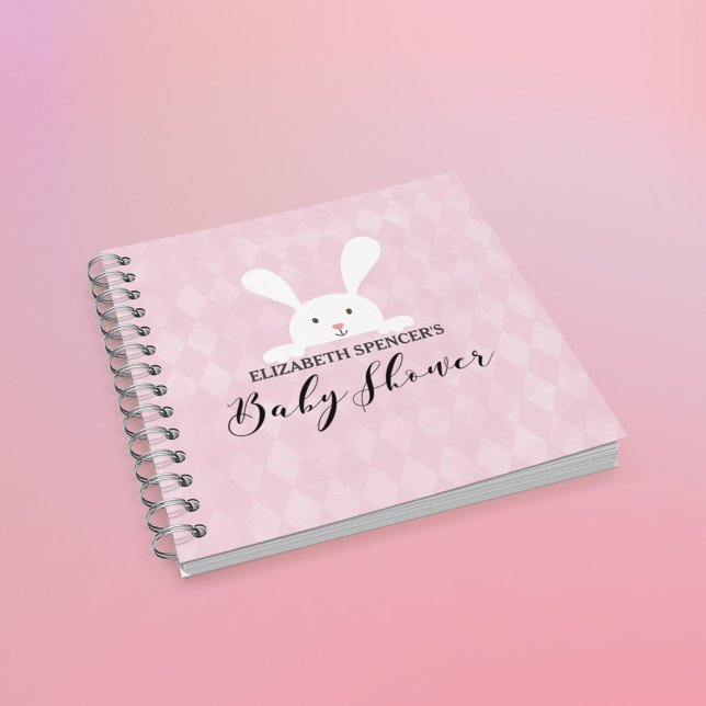 Pink Diamond White Bunny Baby Showbook Notizbuch (Von Creator hochgeladen)