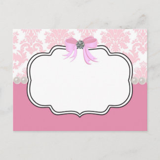 Pink Diamonds and Pearls Damask Einladung