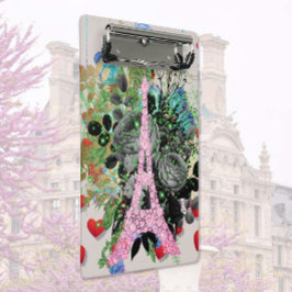 Pink Diamonds Eiffelturm Mini Klemmbrett