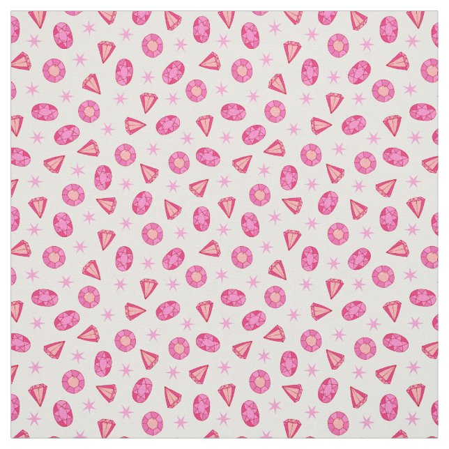 Pink Diamonds Gemstones and Juwelen Pattern Stoff (Muster)
