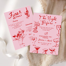 Pink die Nacht vor dem Hochzeitessen Probe Abendes Einladung