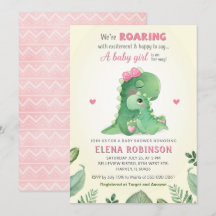 Pink Dinosaur Baby Girl Dusche Wild Sweet Sprinkle