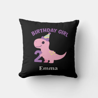 Pink Dinosaur Birthday Outfit – Age 2 Girl  Kissen