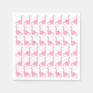 Pink Dinosaur Napkins Serviette