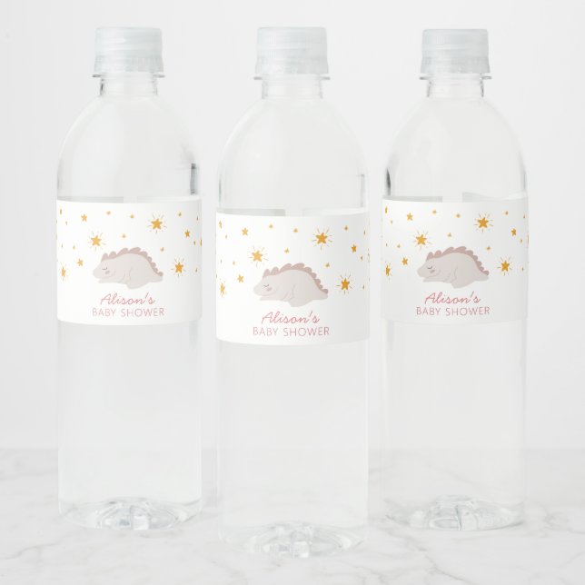 Pink Dinosaur Twinkle Stars Baby Girl Dusche (Flaschen)