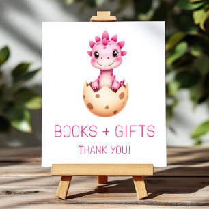Pink Dinosaurier Bücher und Geschenke Baby Duschze Poster
