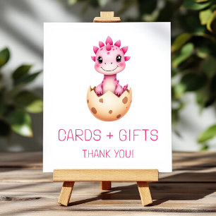 Pink Dinosaurier Karten und Geschenke Kinderduschs Poster