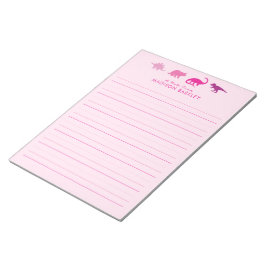 Pink Dinosaurier Niedlich Kid's Dino Stationary No Notizblock