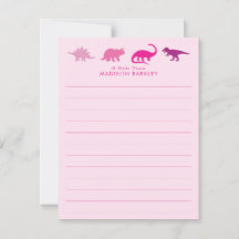 Pink Dinosaurier Niedliche Dino Studiokarte für Ki