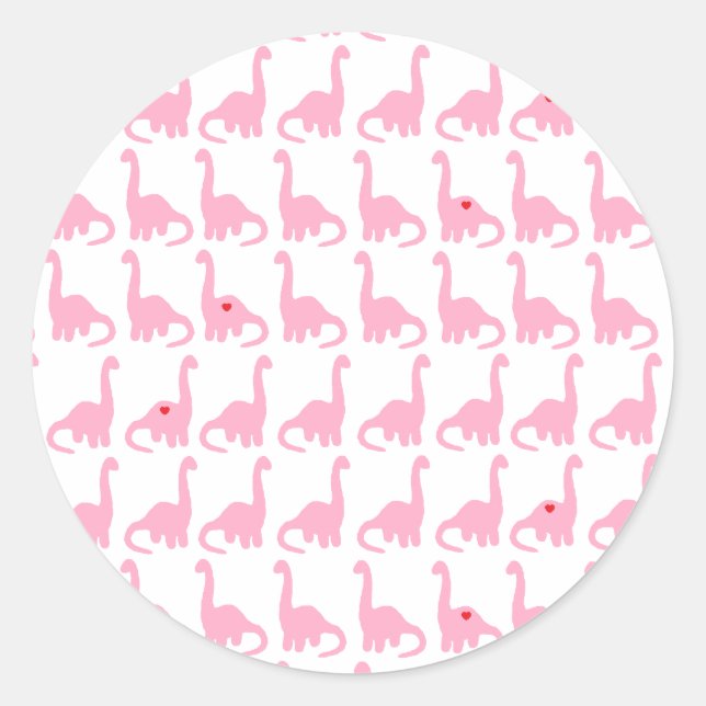 Pink Dinosaurier Stickers (Vorderseite)