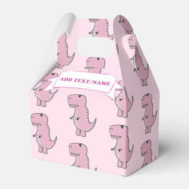 Pink Dinosaurier Zeichne Custom Blue Geschenkschachtel (Vorderseite)