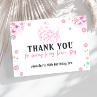 Pink Disco Ball Eras Geburtstag Danke Karte