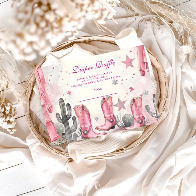 Pink Disco Cowgirl Diapper Raffle Begleitkarte (Von Creator hochgeladen)