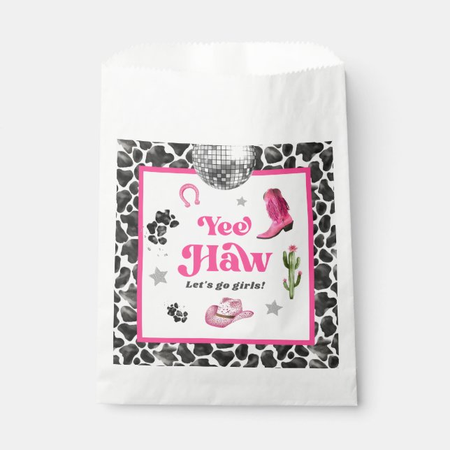 Pink Disco Cowgirl Gastgeschenk Bags Geschenktütchen (Vorderseite)
