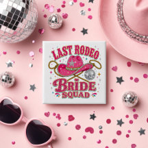 Pink Disco Cowgirl Letztes Rodeo Braut Squad