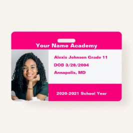 Pink Do It Yself Custom Homeschool Photo Badge