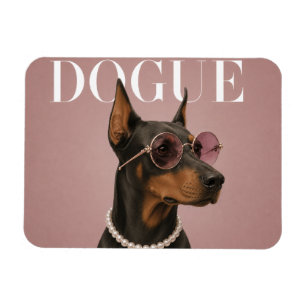 Pink Dobermann Covergirl Magnet