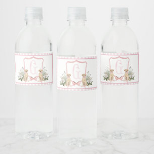 Pink Dog Baby Dusche Wasser Flaschen Etiketten