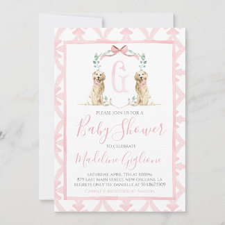 Pink Dog Girl Baby Shoppy Süd Einladung