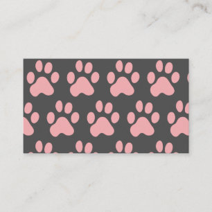 Pink Dog Paw Muster Visitenkarte