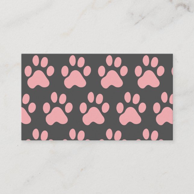 Pink Dog Paw Muster Visitenkarte (Vorderseite)