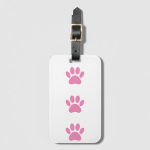 Pink Dog Pawprint Gepäckanhänger