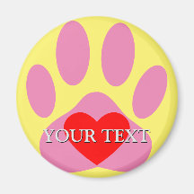 Pink Dog Pawprint Individuelle Name