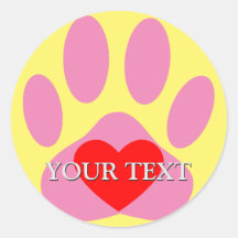 Pink Dog Pawprint Individuelle Name