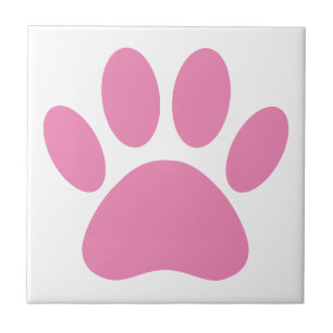 Pink Dog Pawprint Platz Fliese