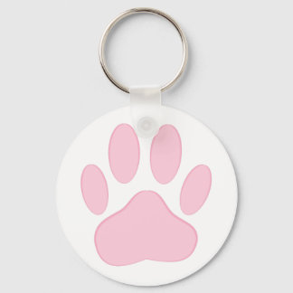 Pink Dog Pawprint Schlüsselanhänger