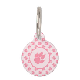 Pink Dog Paws und Custom Pet Info Haustiermarke