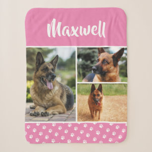 Pink Dog Pet Lover Foto Collage Pawprint Sherpadecke