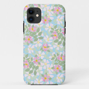 Pink Dog Rose auf Sky Blue Case-Mate iPhone Hülle