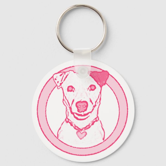 Pink Dog Schlüsselanhänger (Vorderseite)