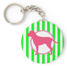 Pink Dog Stripe Schlüsselanhänger