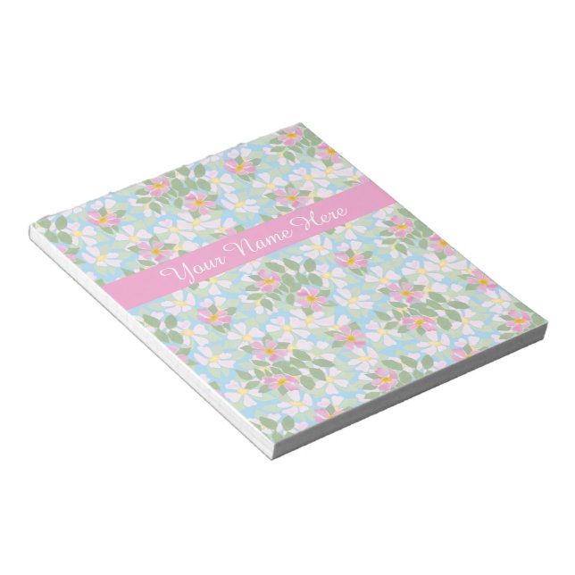 Pink Dogros auf Blue Chic Editor oder Jotter Notizblock (angewinkelt)