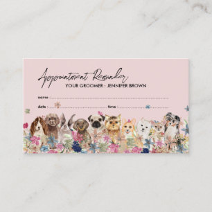 Pink Dogs Designer-Termin für Haustierzubehör Visitenkarte