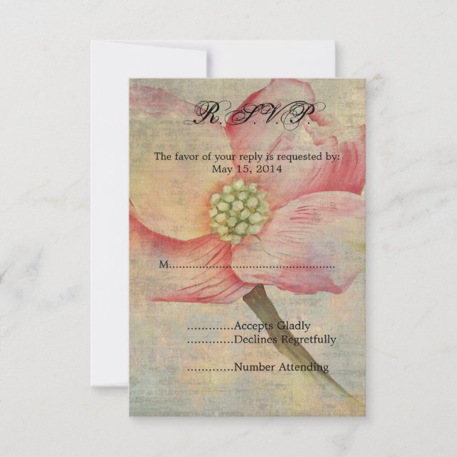 Pink Dogwood UAWG RSVP Karte (Vorderseite)