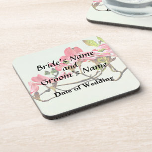 Pink Dogwood Wedding Products Getränkeuntersetzer