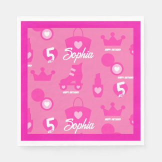 Pink Doll Geburtstagsparty, Custom Age, Individuel Serviette