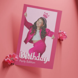 Pink Doll Girls Geburtstagsparty Einladung